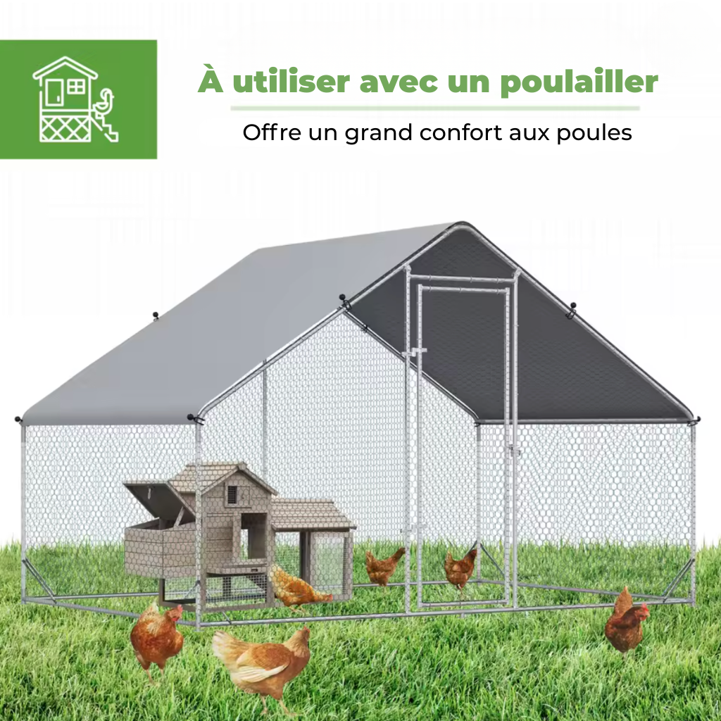 Enclos huit douze poules