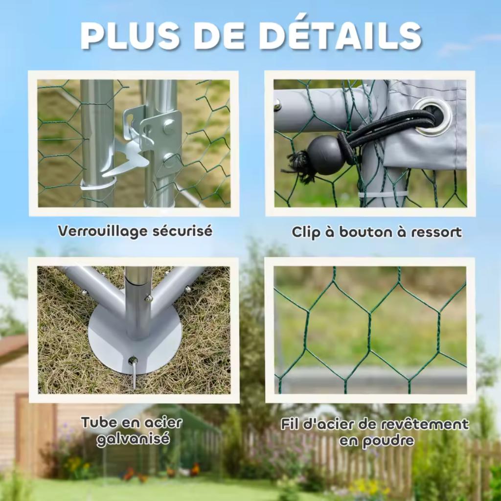 Enclos poulailler details