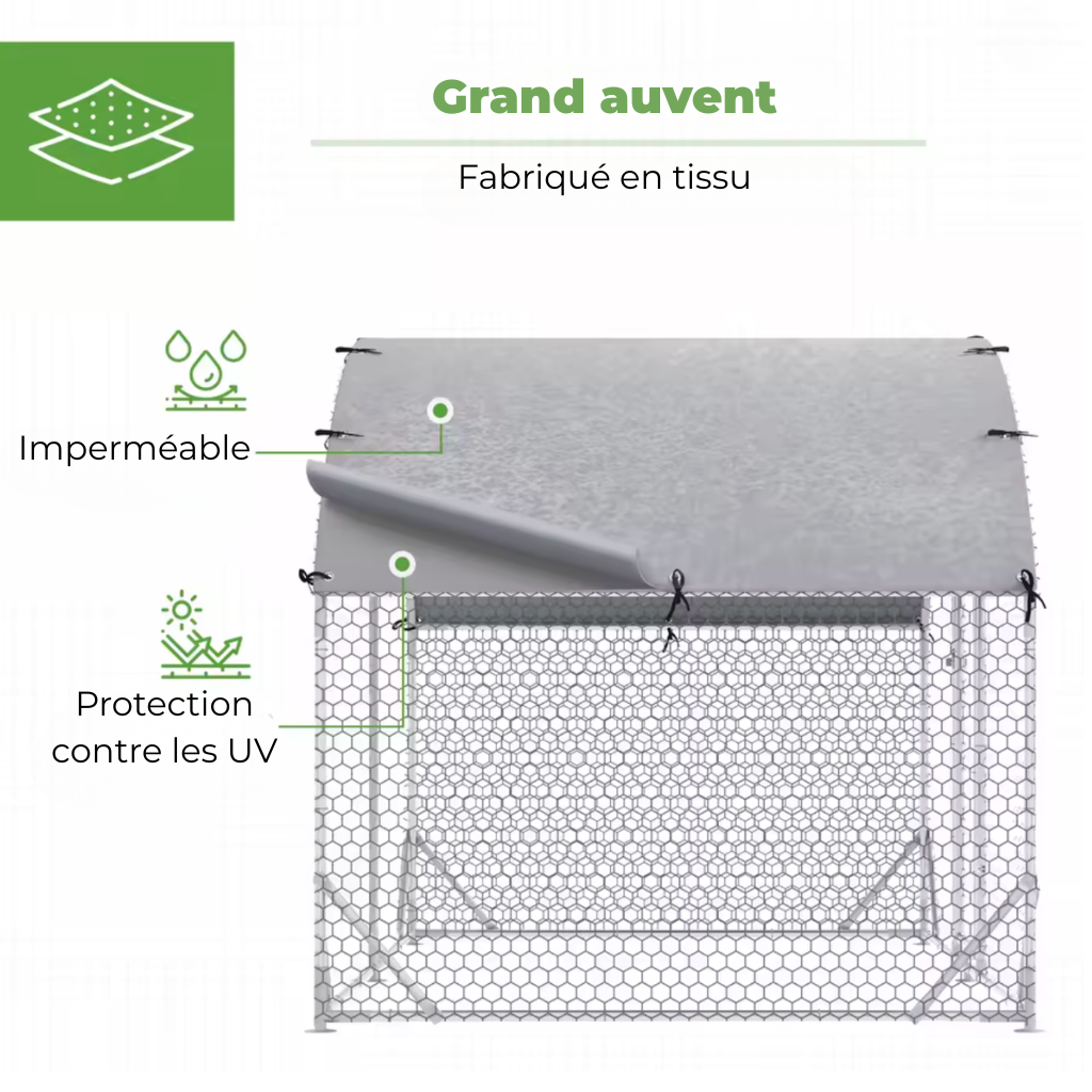 Enclos poulailler huit poules