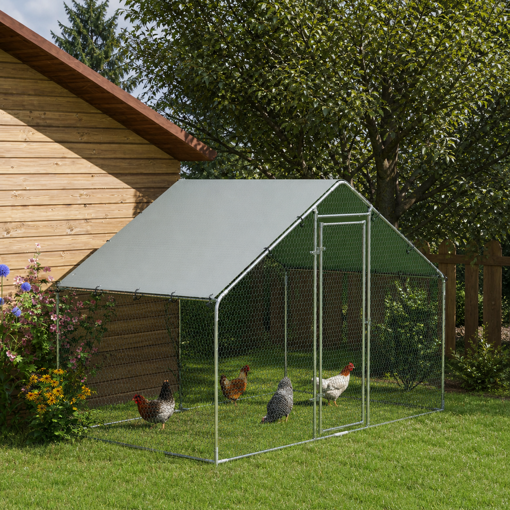 Enclos poulailler pour cinq à huit poules