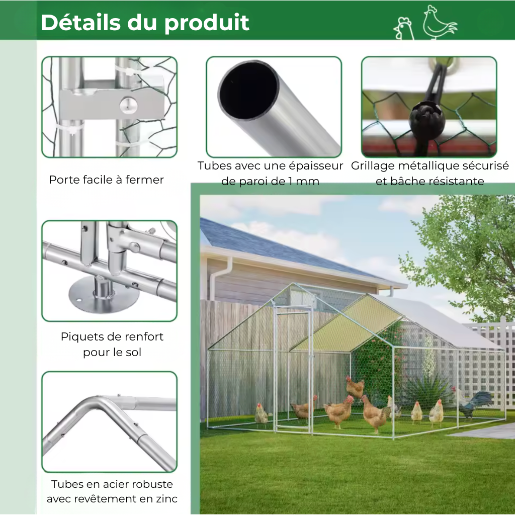 Enclos 15 à 25 poules