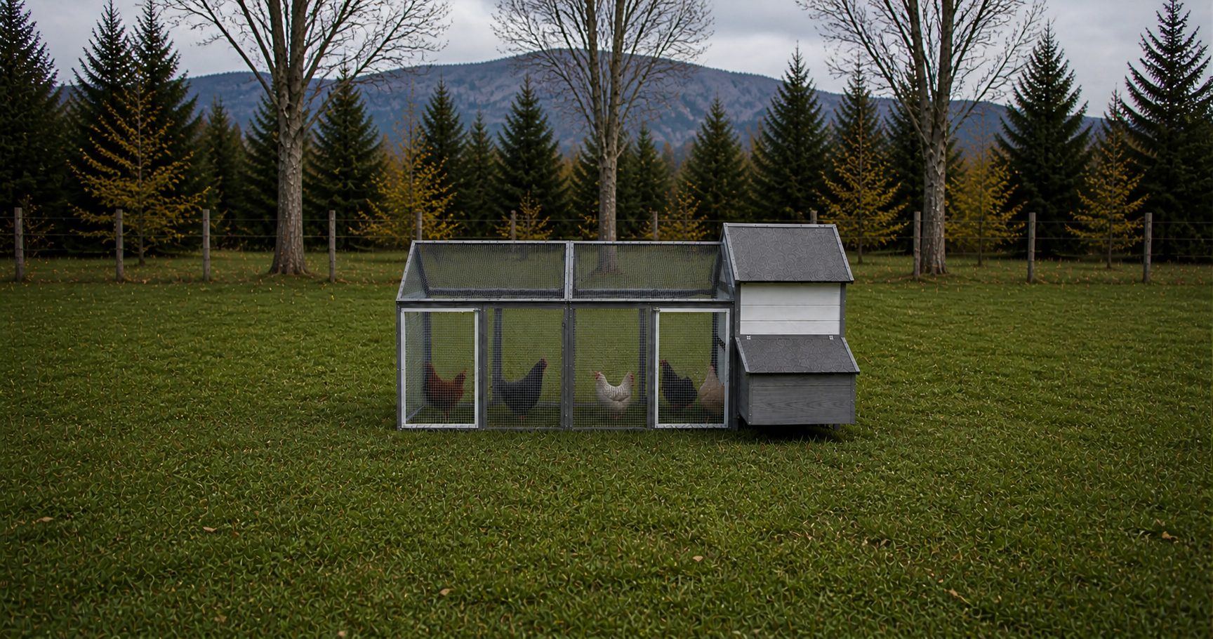 Poulailler dans jardin