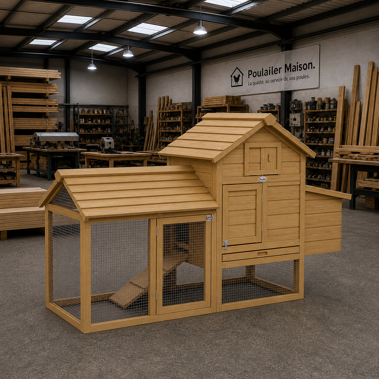 Poulailler en bois deux poules atelier Image