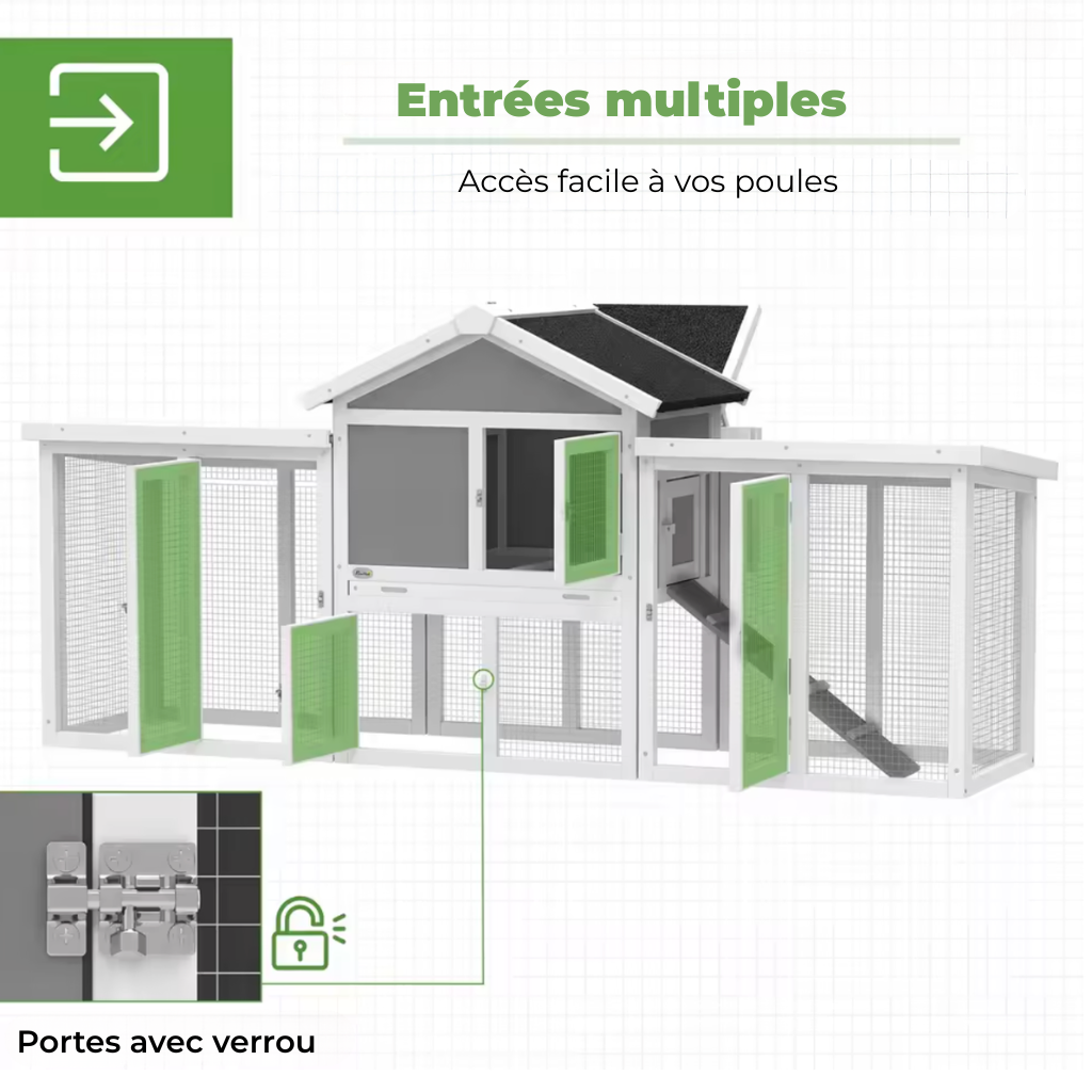 Poulailler gris poules