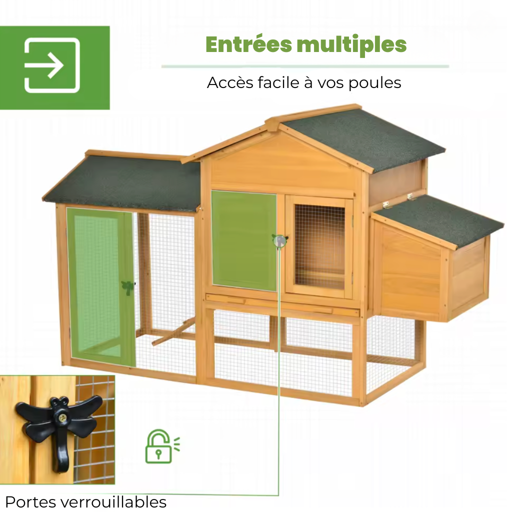 Poulailler quatre poules en bois