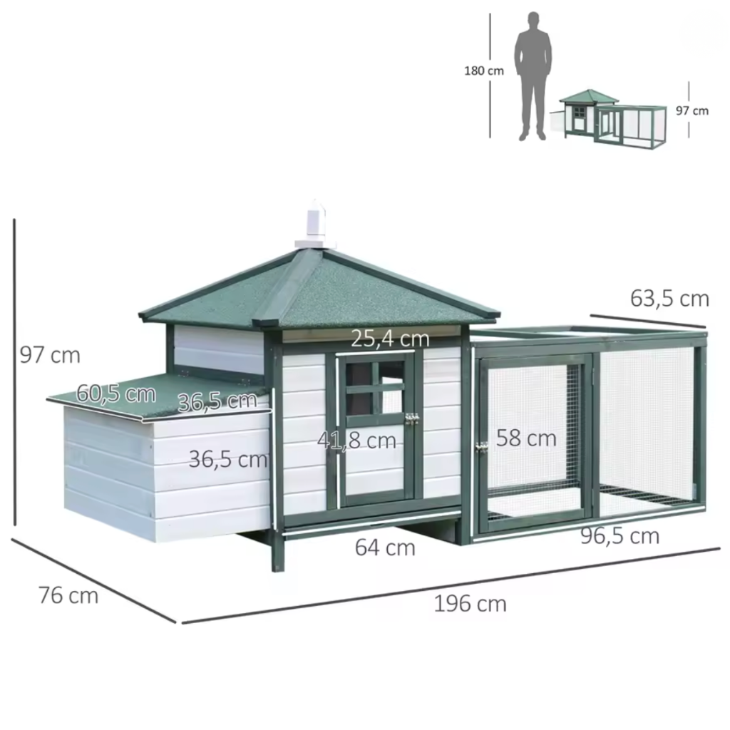 Poulailler vert taille
